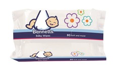 Bennetts- Baby Wet Wipes - 6 x 80's