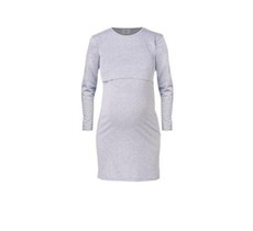 Hannah Grace Grey Long Sleeve Breastfeeding Hospital Nightie / Day Dress