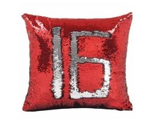 Iconix Mermaid Sequin Pillow Case - Red & Silver