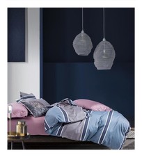 Linen Boutique - Duvet Cover 300TC 4 pcs - Strip Lightsteelblue