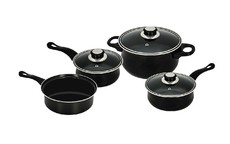 Non-Stick Carbon Steel Cookware Set-Black - 7 Piece