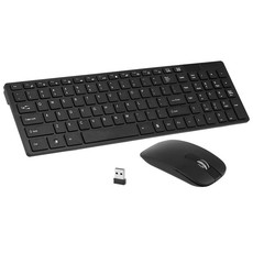 2.4G Ultra Slim Portable Wireless Keyboard & Mouse Combo - Black