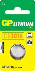 GP CR2016 Lithium Coin Battery Single Card - 3V