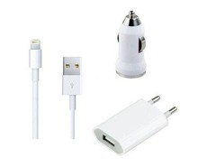 Mini 3 in 1 USB Wall & Car Charger + USB Cable Kit with Lightning connector Compatible for iPhone