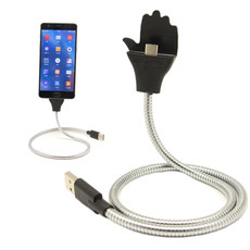 Flexible Bendable Metal Android Charger Cable - Silver