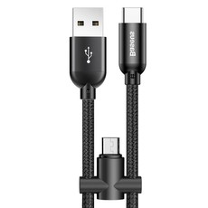Baseus 0.2m - 2.4A U-shaped USB Type-A 2.0 to Type-C + Micro USB Cable