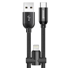 Baseus 0.2m - 2.4A U-shaped USB Type-A 2.0 to Type-C + Lightning Cable