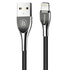 Baseus 1m - 2A Mageweave Zinc USB Type-A to Lightning Cable - Black & Grey
