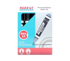 Parrot Products Permanent Markers (Bullet Tip, Box 10, Black)