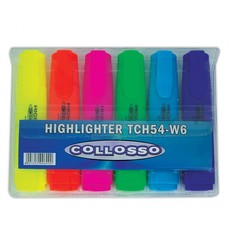 Collosso Highlighters Chisel Tip - Wallet of 6