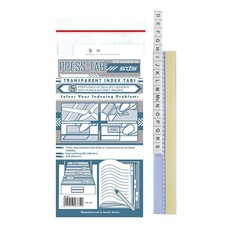 White Transparent Index Press Tabs - 5 Strips per Pack
