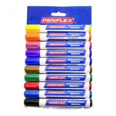 Penflex WB15 Whiteboard Markers Wallet-10 Assorted