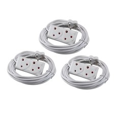 10m Extension Cord With A Two-Way Multi-Plug Extension Lead Bulk 3 Pack