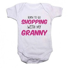 Noveltees ZA Girls Born To Go Shopping With My Granny - White