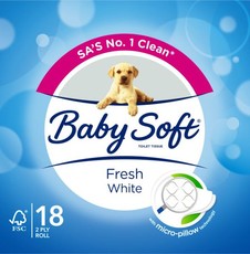BabySoft White 2 Ply - Pack of 18