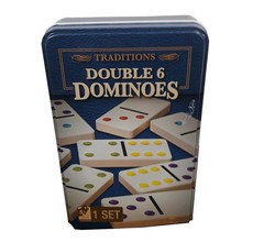 Tradition Games Double 6 Dominoes in Tin