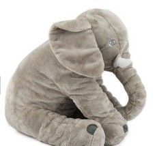 Long Plush Elephant Pillow - Grey (Size: L)