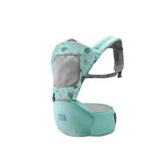 Whale Multifunction Hipseat Baby Carrier, Front and Back - Green