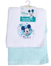 Mickey Mouse - Blue Face Cloth - Set Of 2