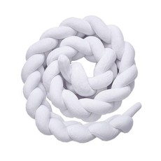 Cot Bed Braided Bumper - White - 2m