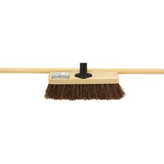 Cotswold 18Inch Stiff Bassine Broom with 60 Inch Wooden Handle
