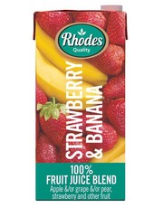Rhodes 100% Fruit Juice Strawberry/Banana 6 x 1 LT