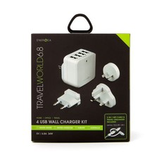 Energea TravelWorld 4 Port USB Wall Charger Kit