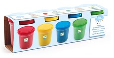 Djeco Play Dough - 4 Tubs of Basic Colours