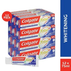 Colgate Total 12 Pro Whitening, Whitening Toothpaste Bulk Pack, 12x75ml