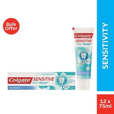 Colgate Sensitive Pro-Relief Whitening Toothpaste, Bulk Pack,12x75ml