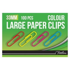 33mm PVC Coated Assorted colour Gemclips 100's