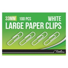 33mm PVC Coated White Gemclips 100s