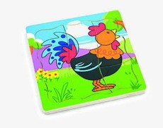Viga Wooden Grow-Up Puzzle - Rooster