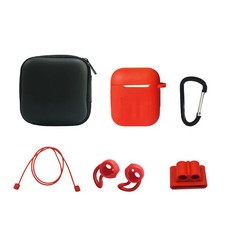 6-in-1 Headphone Accessory Set Compatible with AirPods - Red