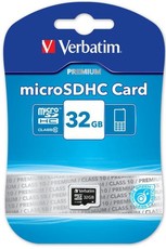 Verbatim 32GB Premium 300x Micro SDHC Card Up to 45MB/sec