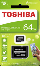 Toshiba 64GB 100MB/s MicroSD C10 with Adapter