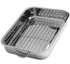 Baking Tray with Grill Stainless Steel for Outdoors / Braai