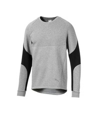 Puma Men's Evostripe Crew-Neck Long Sleeve Sweatshirt - Grey/Black