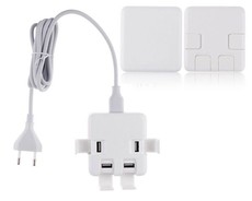20W 4A 4-Port Portable Home Charger Travel Power Adapter - White