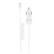 Astrum Spring Micro USB 2.1A Car Charger - White