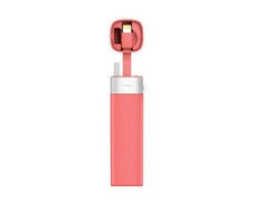 Mipow Compact Power Tube with Built In Micro USB Cable 3000mAh - Pink