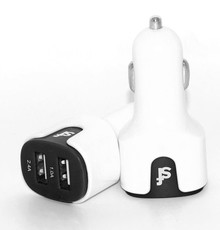 Superfly 3.4A Dual USB Micro Car Charger - White