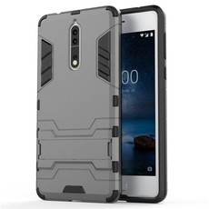 2 in 1 Shockproof Stand Case for Nokia 8 - Navy