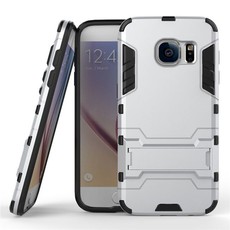 2 in 1 ShockProof Stand Case for Samsung Galaxy S7 - Silver