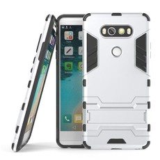 2-in-1 Hybrid Dual Shockproof Stand Case for LG V20 - Silver