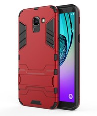 2-in-1 Hybrid Dual Shockproof Stand Case for Samsung J6 Red