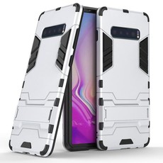 2-in-1 Shockproof Stand Case for Samsung S10 Plus Silver