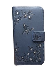 Bling Divine PU Leather Book Flip Cover Samsung Galaxy S9 Plus - Navy