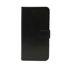Deluxe PU Leather Book Flip Cover Samsung Galaxy J1 Ace - Black