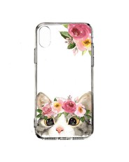 Hey Casey! Protective Case for iPhone X or XS - Floral Kitty